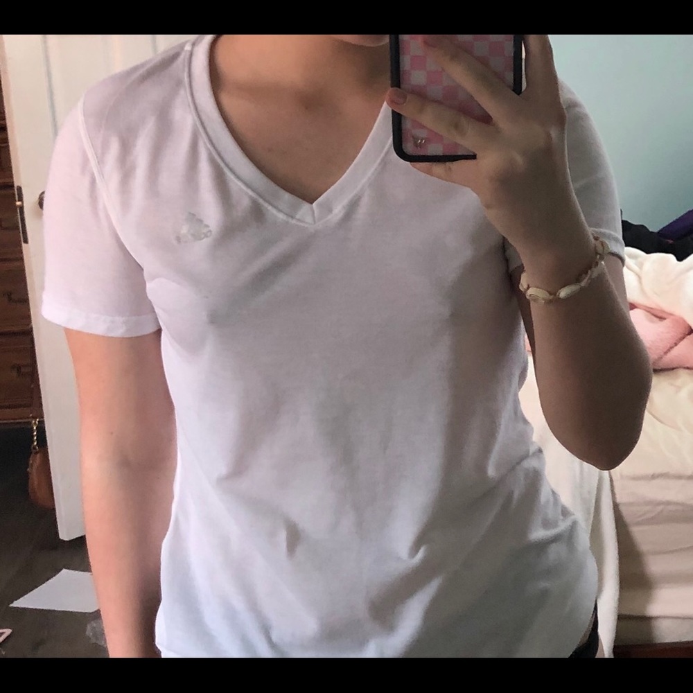 white adidas shirt